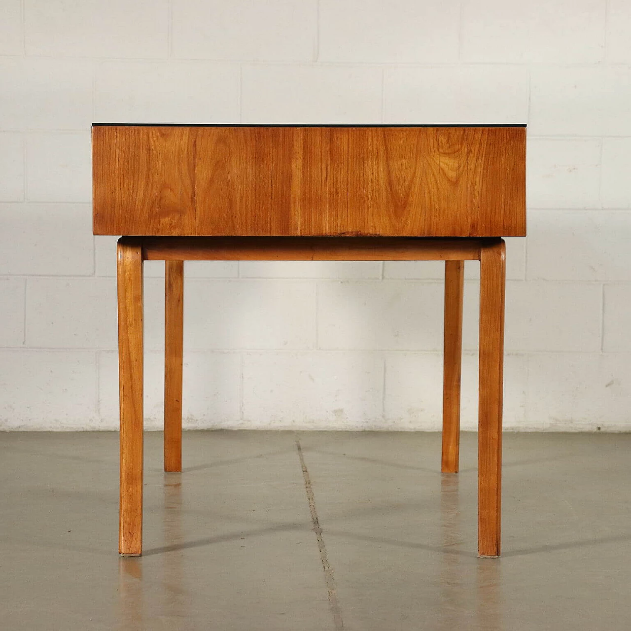 Desk in solid beech, cherry wood and glass, 50s 1236160