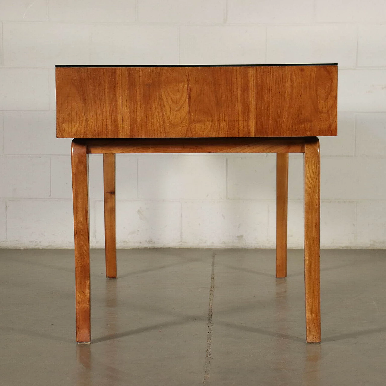 Desk in solid beech, cherry wood and glass, 50s 1236162