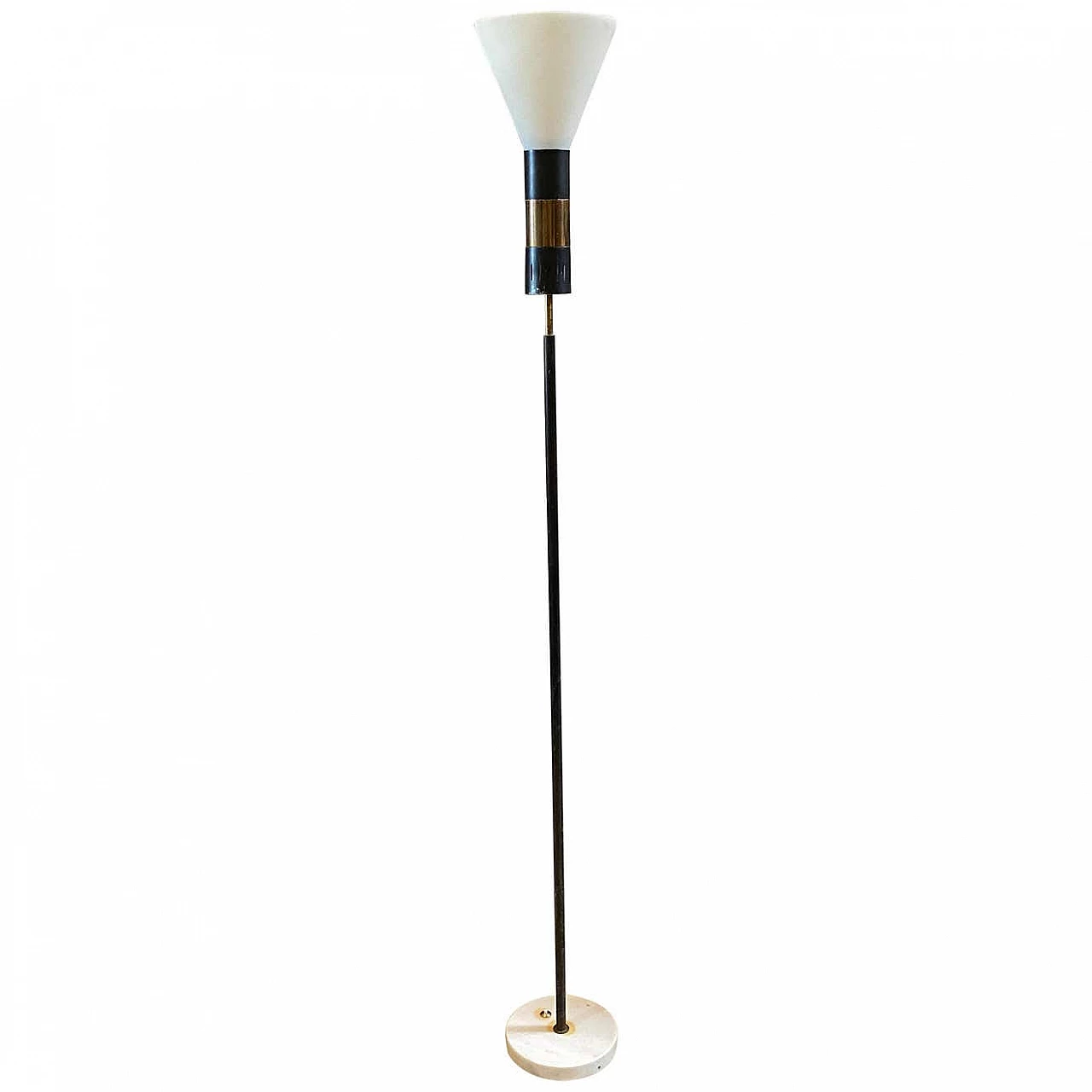 Floor lamp in brass, iron, glass and marble by Stilnovo, 50s 1236164
