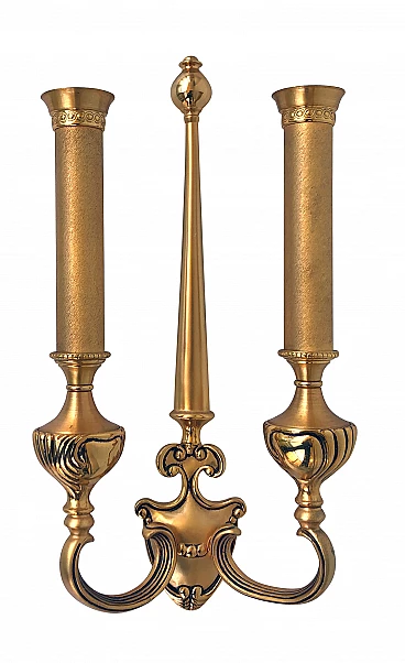 Pair of brass wall lamps, 60s