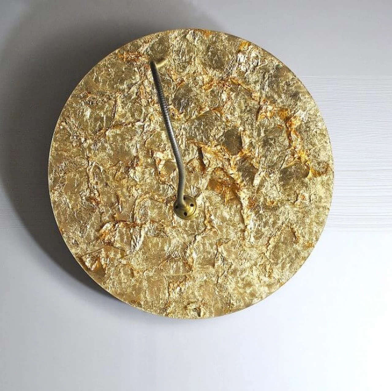 Luna Piena wall lamp in aluminum and gold leaf by Catellani & Smith, 90s 1236817