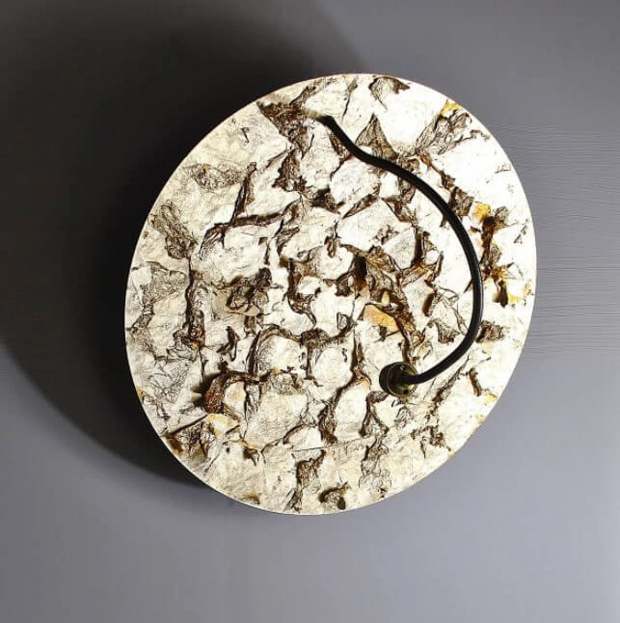 Luna Piena wall lamp in aluminum and gold leaf by Catellani & Smith, 90s 1236822