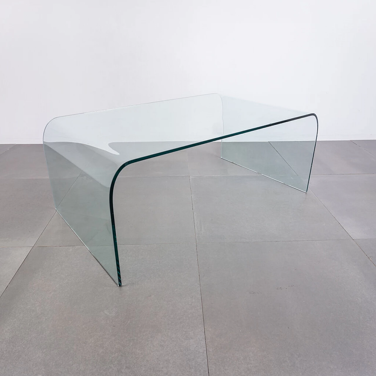 Ponte glass coffee table by Angelo Cortesi for Fiam, 1980s 1236861