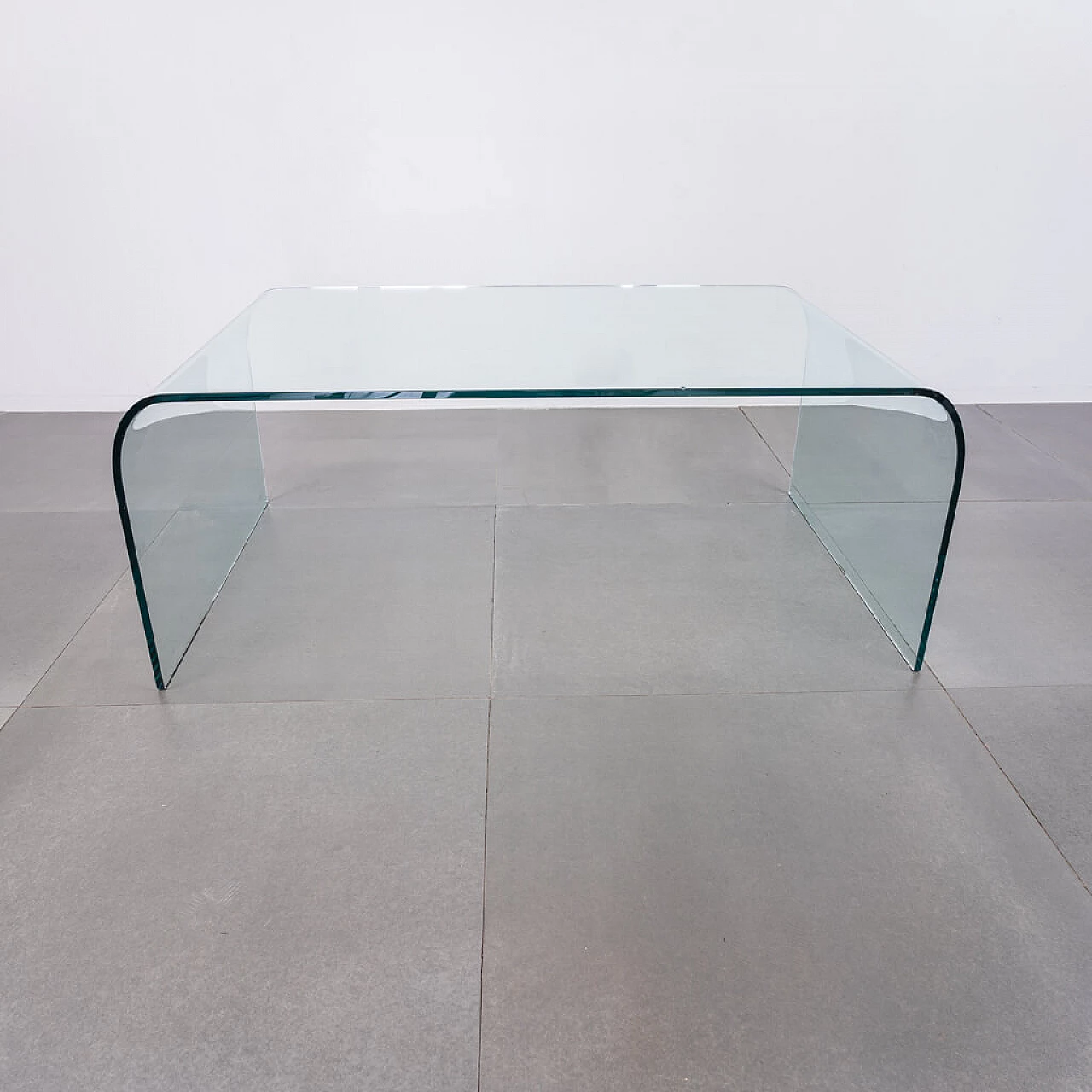 Ponte glass coffee table by Angelo Cortesi for Fiam, 1980s 1236862
