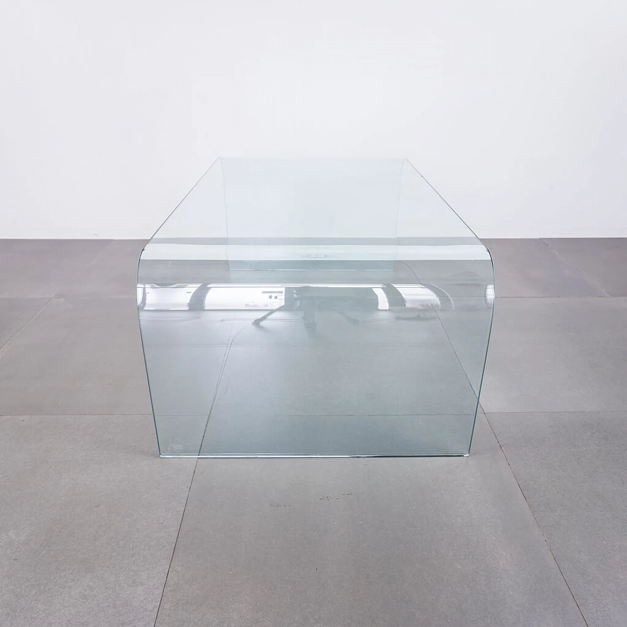 Ponte glass coffee table by Angelo Cortesi for Fiam, 1980s 1236863