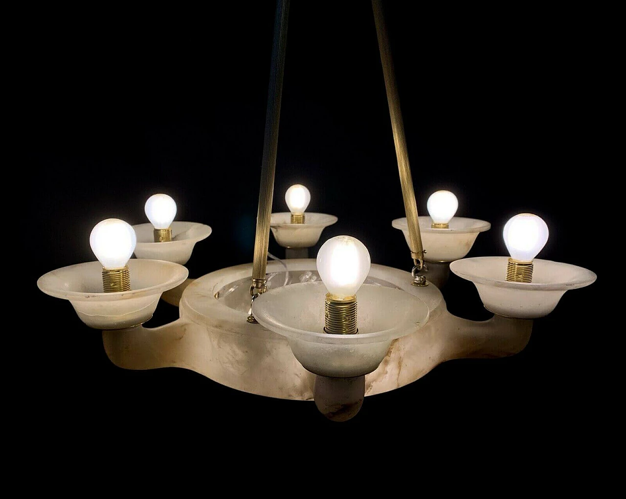 Lampadario in alabastro di Volterra, anni '50 1236939