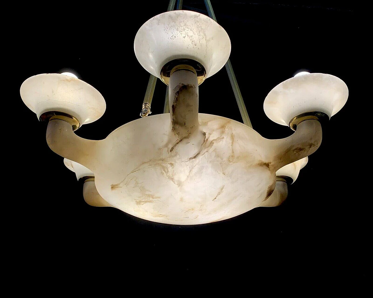 Lampadario in alabastro di Volterra, anni '50 1236941