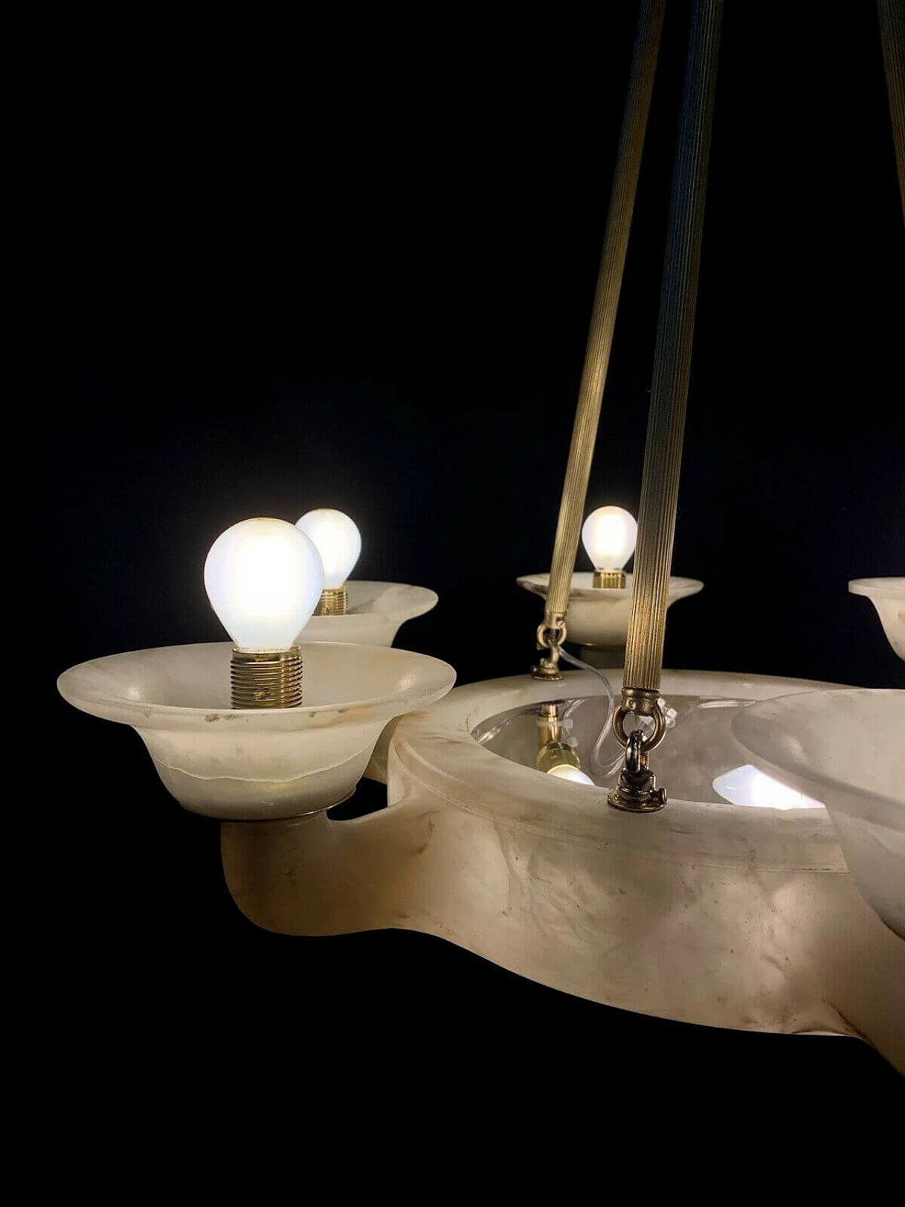 Lampadario in alabastro di Volterra, anni '50 1236943