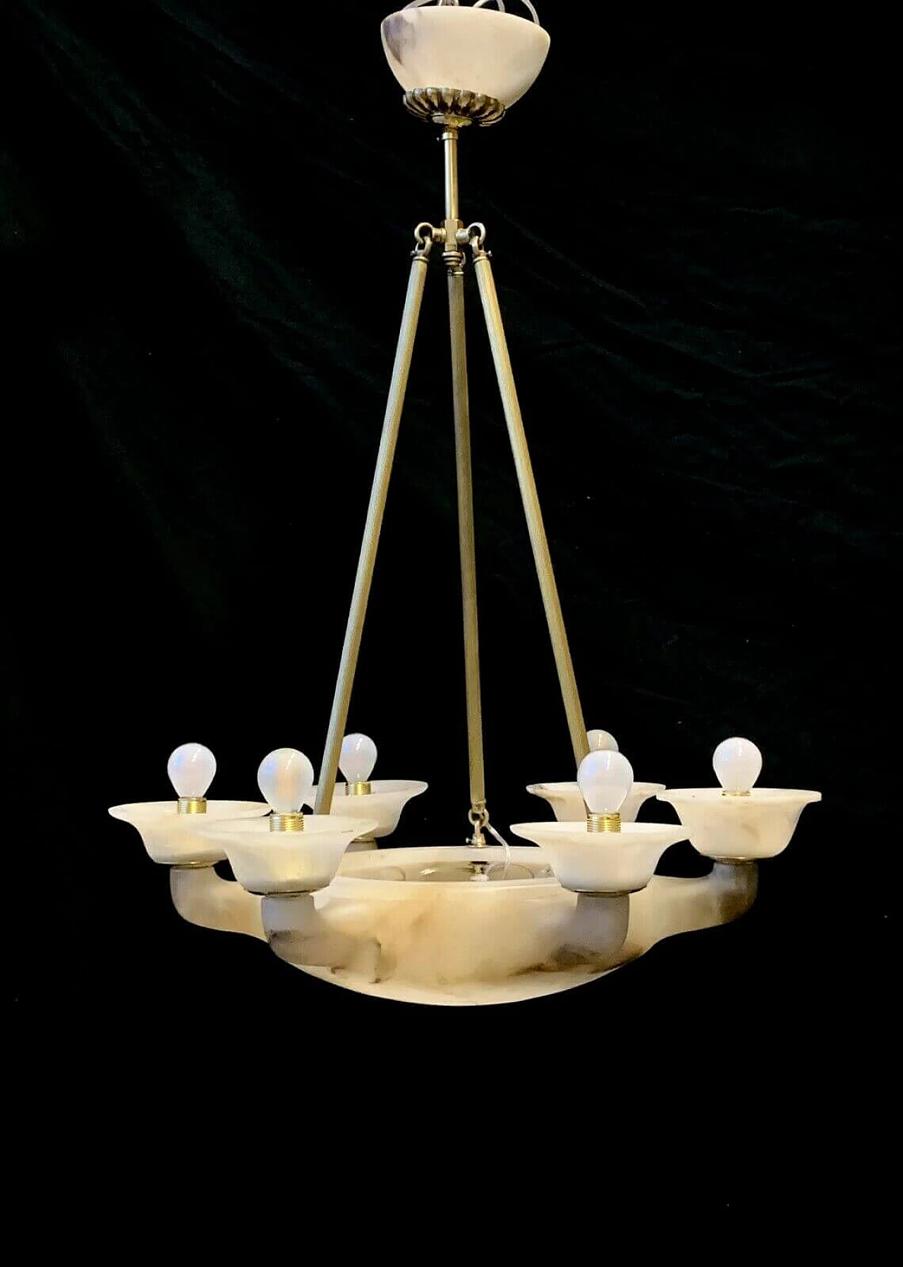 Lampadario in alabastro di Volterra, anni '50 1236950