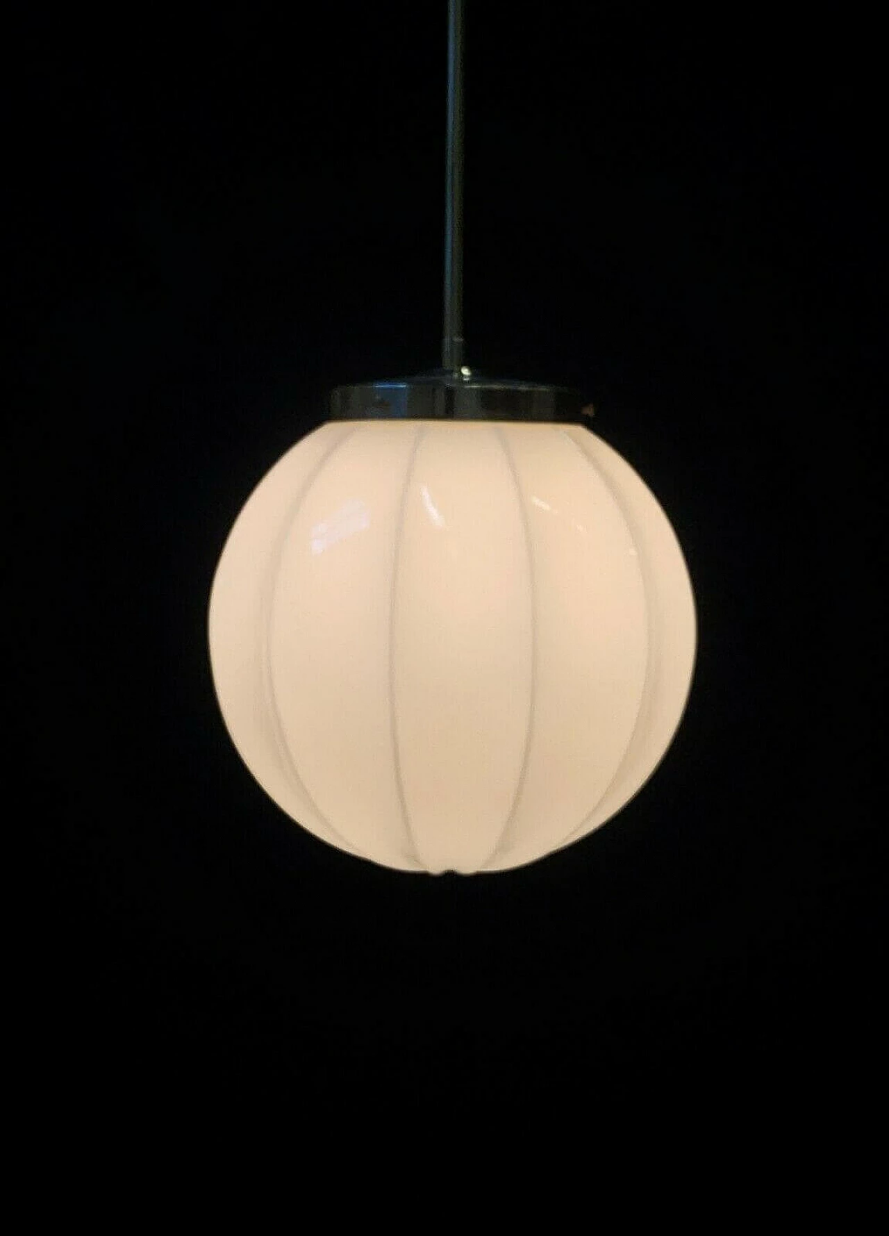 Lampadario in metallo e vetro attribuibile a Stilnovo, anni '50 1236963