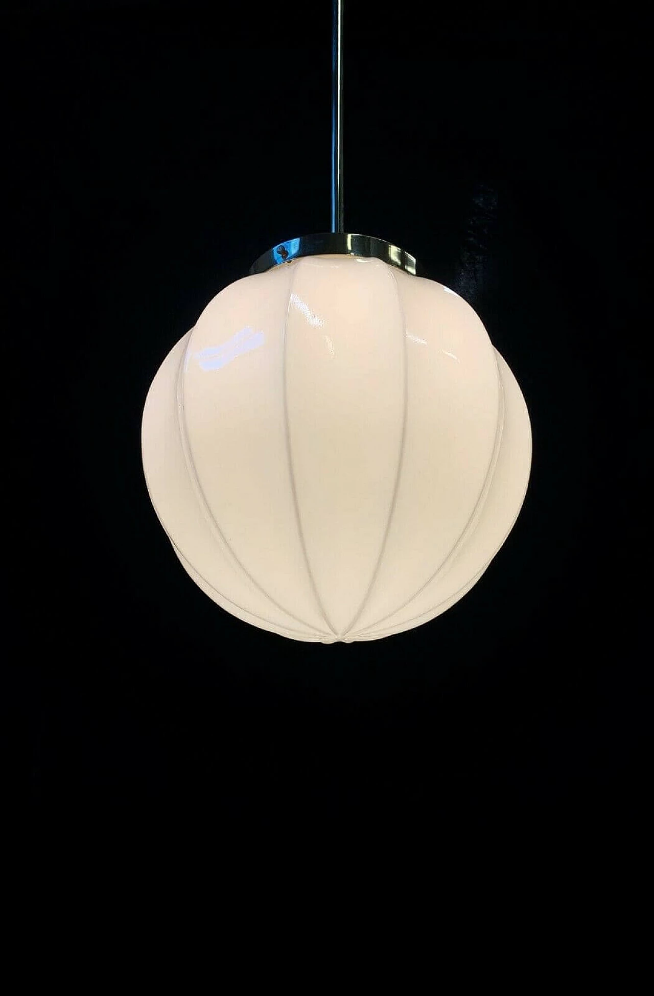 Lampadario in metallo e vetro attribuibile a Stilnovo, anni '50 1236965