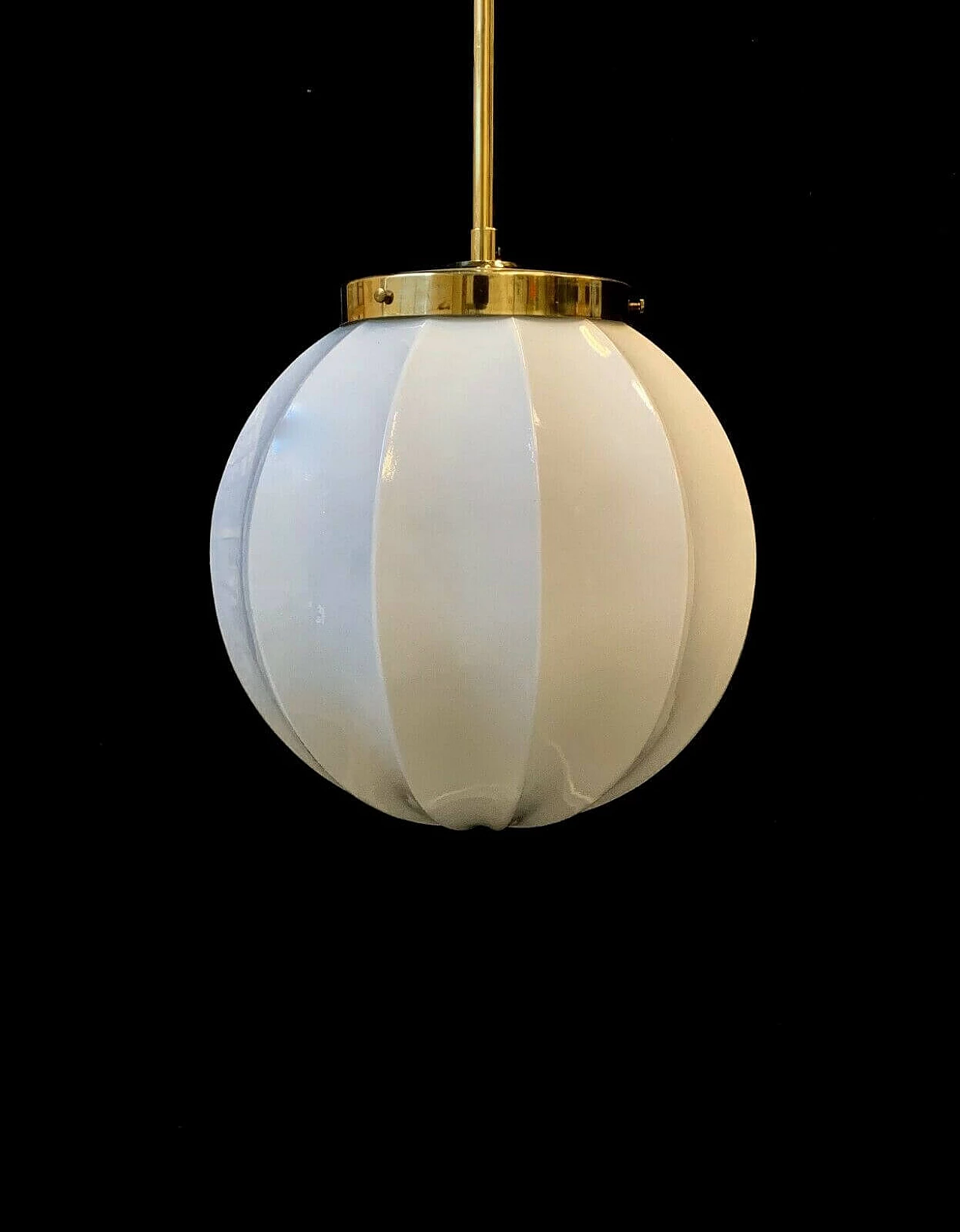 Lampadario in metallo e vetro attribuibile a Stilnovo, anni '50 1236968