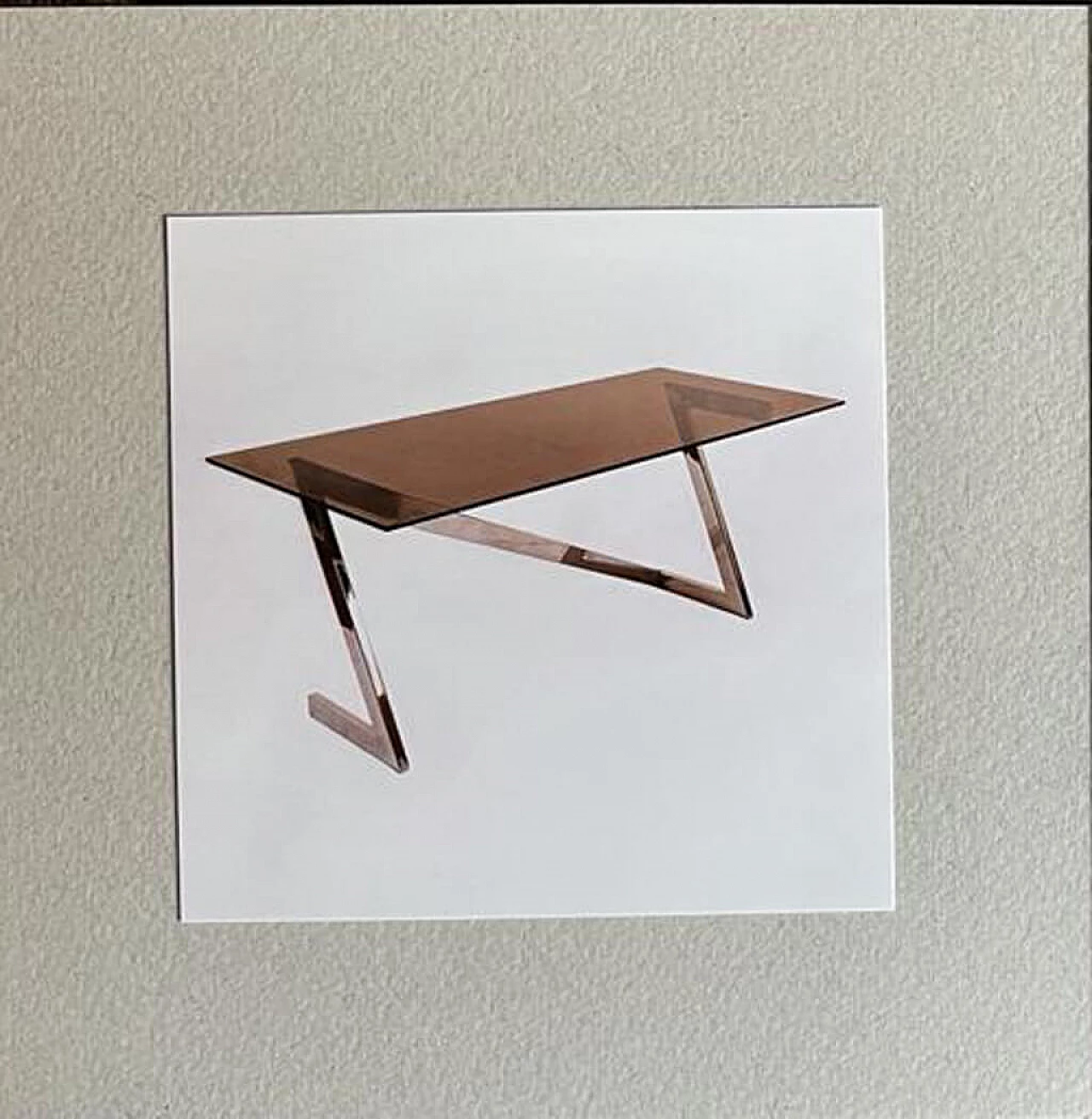 Steel and glass table by Romeo Rega, 1970's 1237014