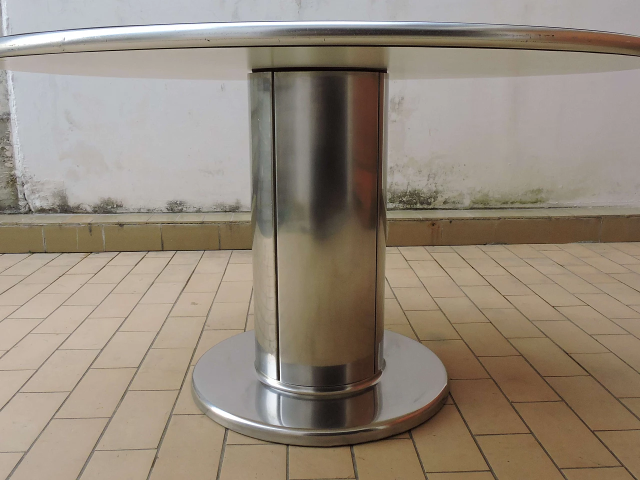 Table in laminate, steel and aluminum attributed to Antonia Astori, 60s 1237136