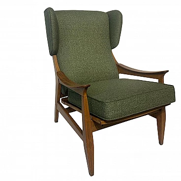 Armchair in bouclé fabric, 50s