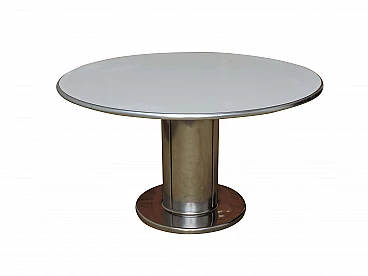 Table in laminate, steel and aluminum attributed to Antonia Astori, 60s