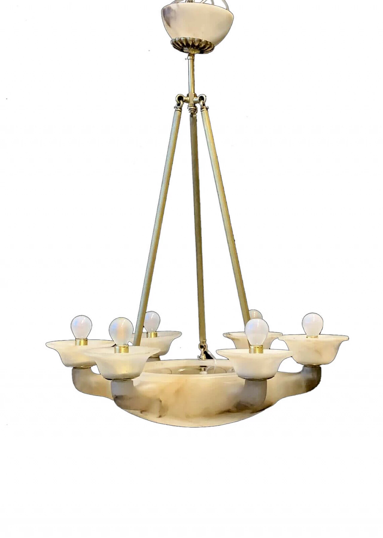 Lampadario in alabastro di Volterra, anni '50 1237184