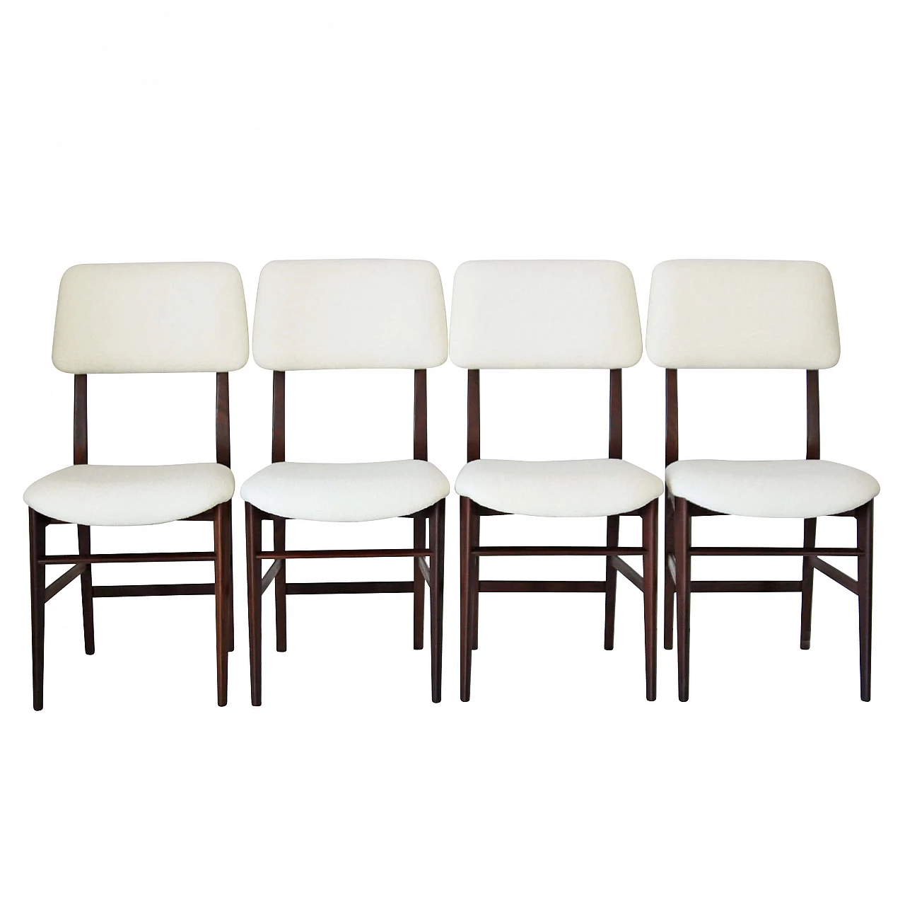 4 Chairs in teak and fabric by Vittorio Dassi for Dassi, 60s 1237210