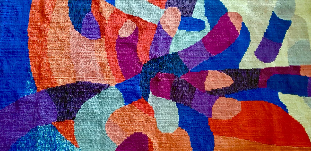 Arazzo polacco in lana di Zanasin, anni '70 1237243