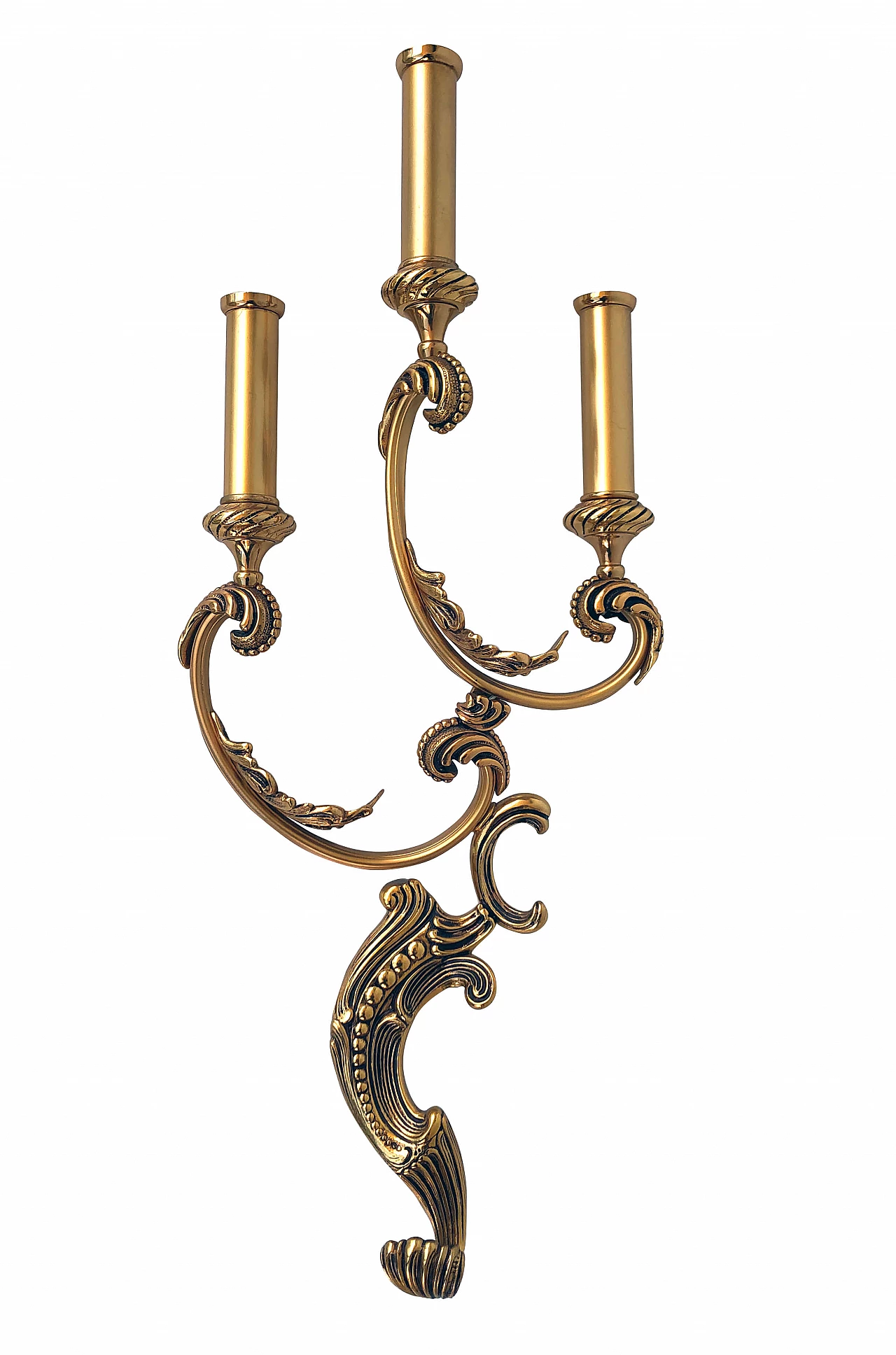 Pair of wall lamps in brass, 60s 1237263