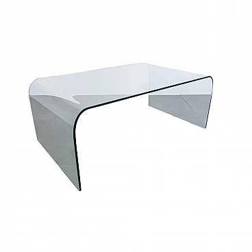 Ponte glass coffee table by Angelo Cortesi for Fiam, 1980s