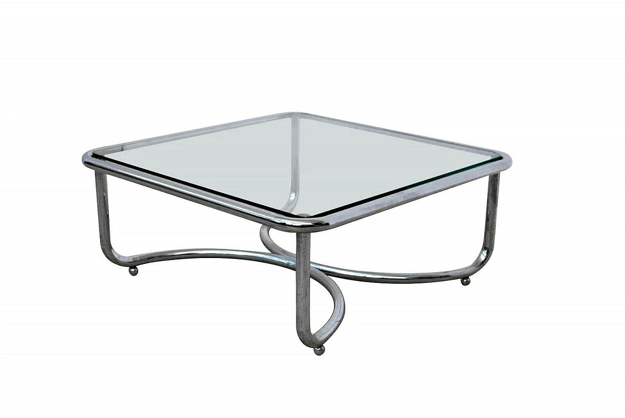 Locus Solus coffee table in chromed steel and glass by Gae Aulenti for Poltronova, 70s 1237281