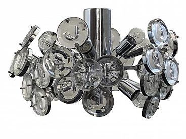 Lampadario Sputnik di Oscar Torlasco con 10 luci, anni '70