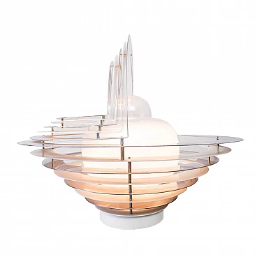 Chromed metal table lamp, 70s