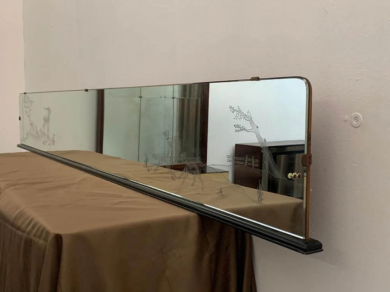 Mirror with forest animal decoration, 20s 1237366