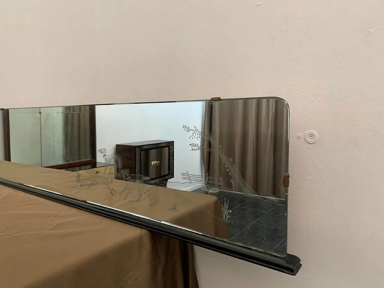 Mirror with forest animal decoration, 20s 1237370