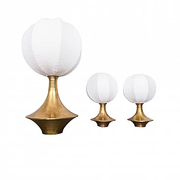 3 Lampade da tavolo in ottone di Lamperti, anni '70