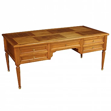 French cherry and fruit wood desk, 1960s