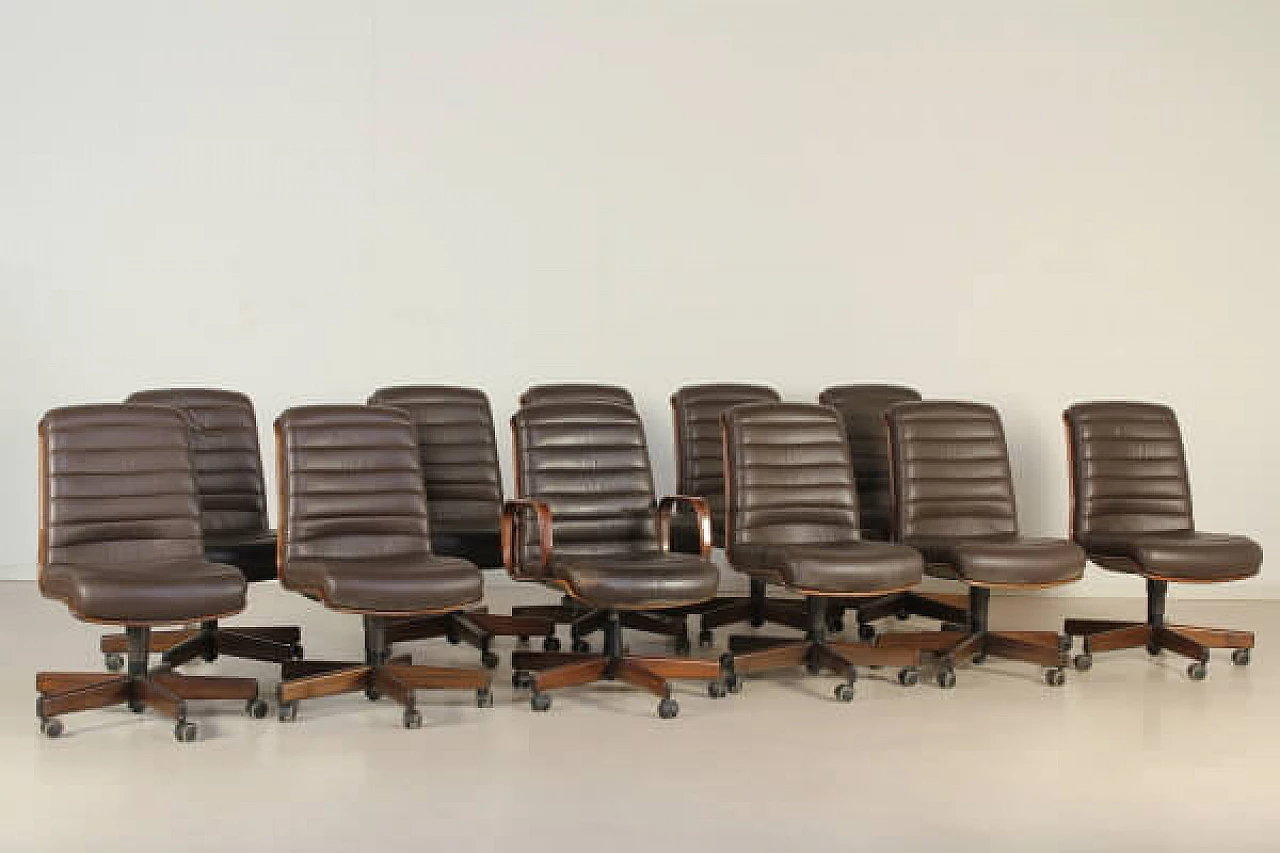 10 Leather swivel chairs by Vaghi, 1980s 1237622