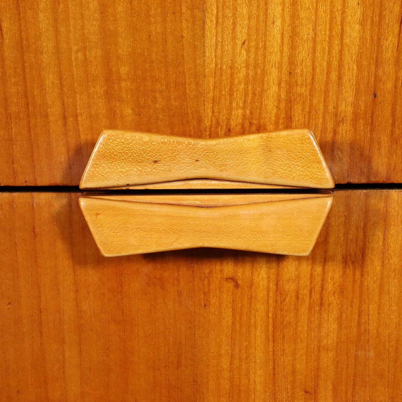 Chest of drawers in cherry wood with glass top, 50s 1237811