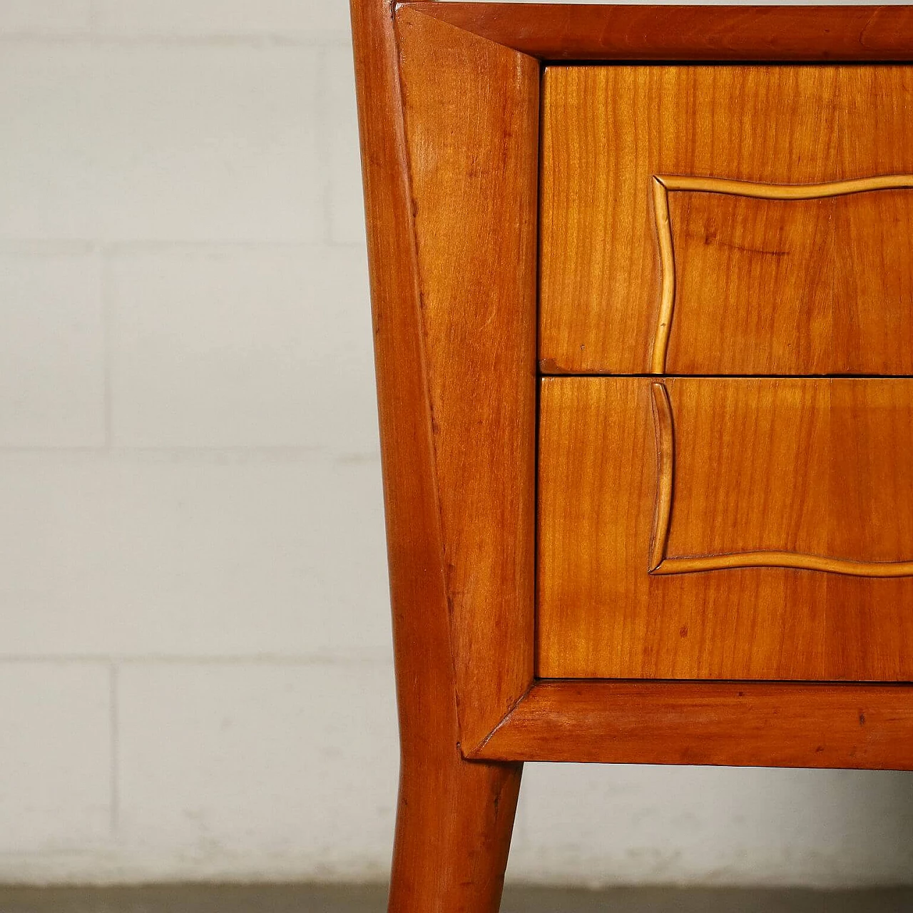 Chest of drawers in cherry wood with glass top, 50s 1237814