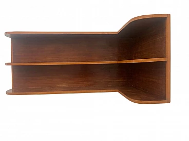 Corner bookcase shelf in cherry wood with maple profiles, 60s