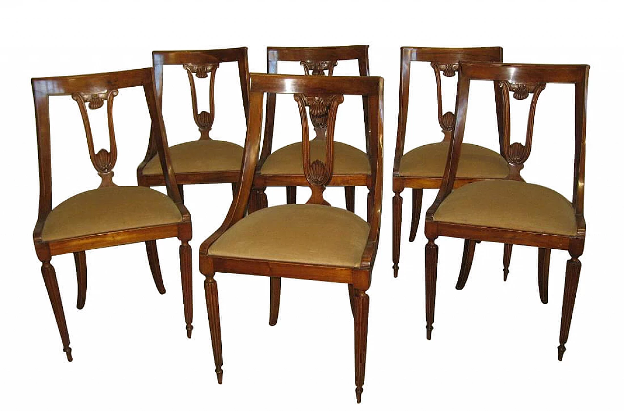 6 Walnut chairs Gondola, 40s 1238169