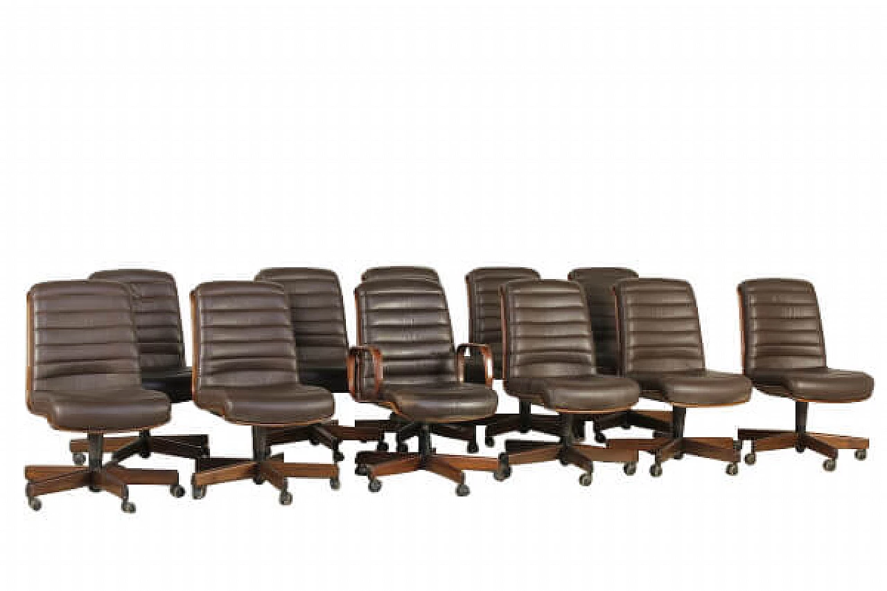 10 Leather swivel chairs by Vaghi, 1980s 1238171