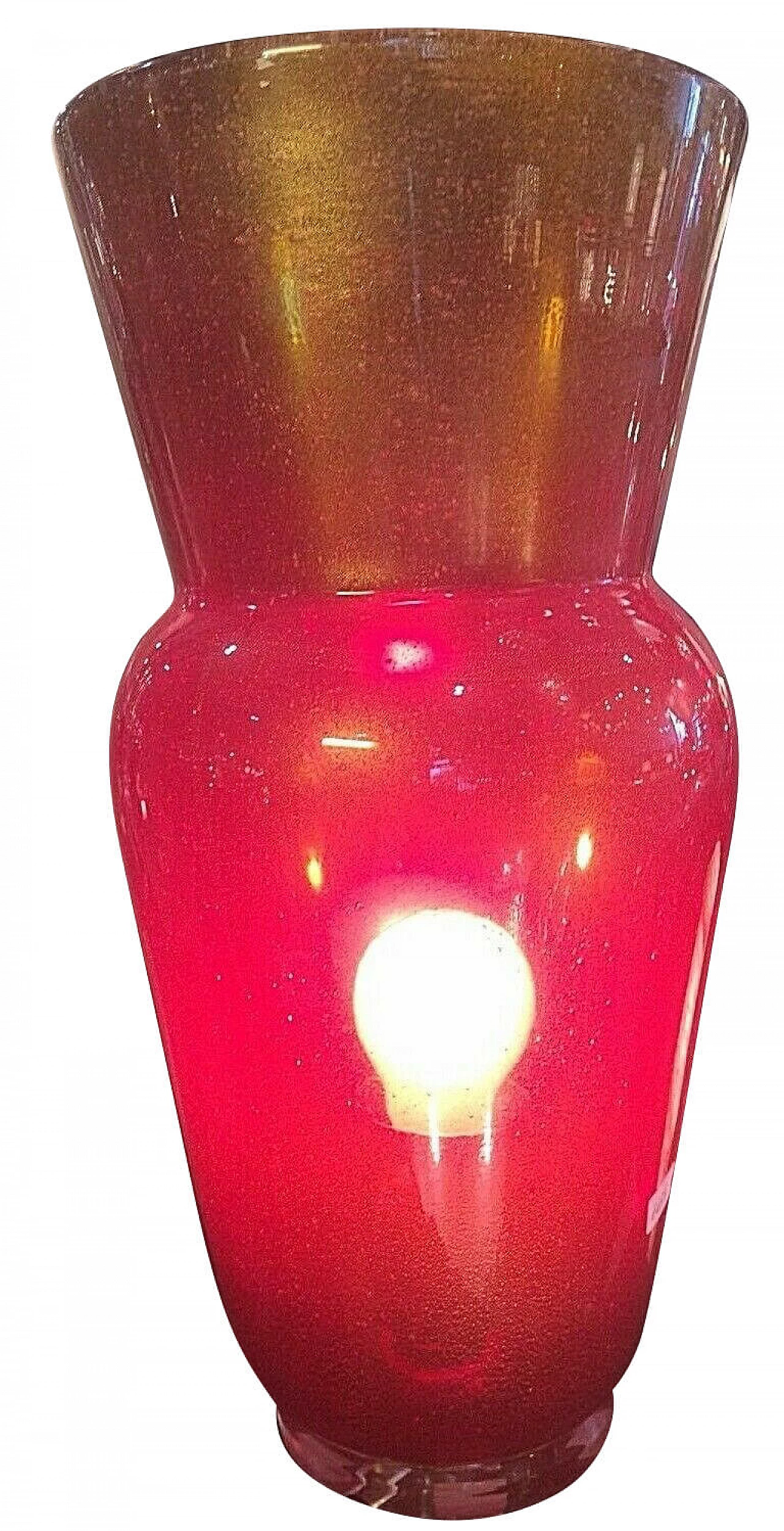 Vaso lampada da tavolo in vetro di Murano di Seguso, anni '60 1238368
