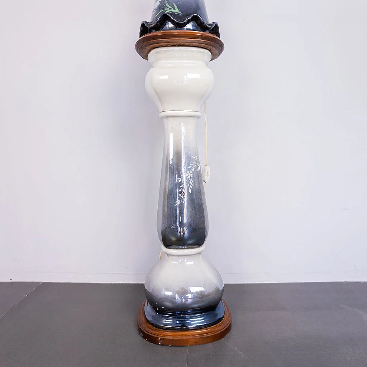 Colonna in ceramica con lampada, anni '30 1238499