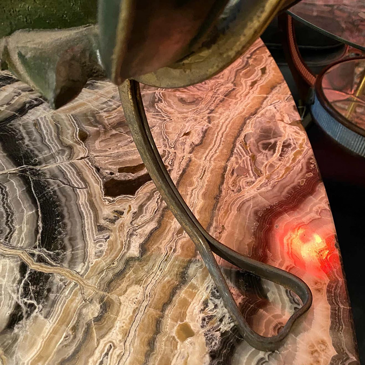 Coffee table in wood, brass and glass by Pier Luigi Colli, 50s 1238607