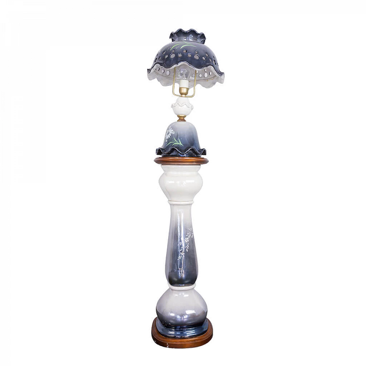 Colonna in ceramica con lampada, anni '30 1238631