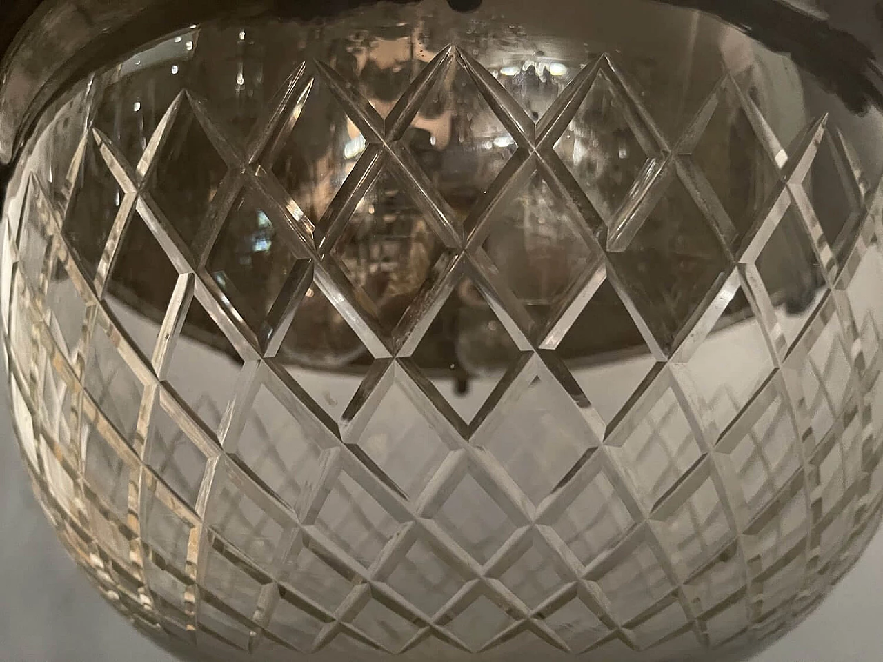 Bronze and crystal ceiling lamp, 1950s 1238733