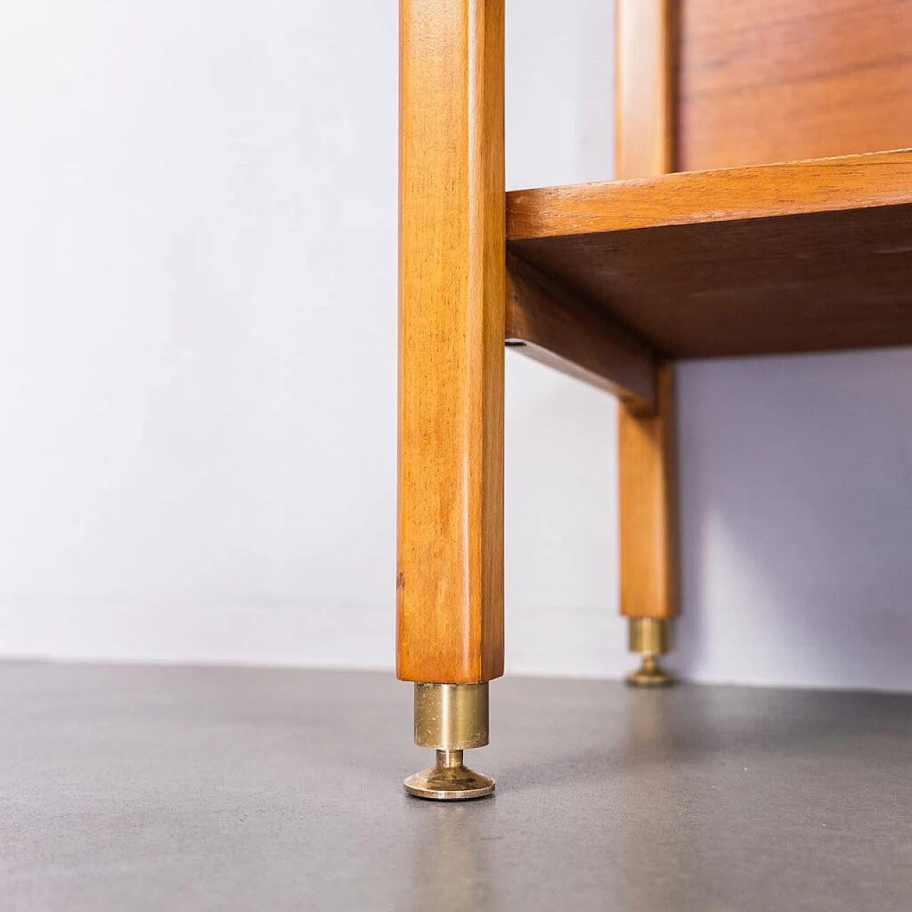 Wooden hall console table with mirror, 60s 1238796