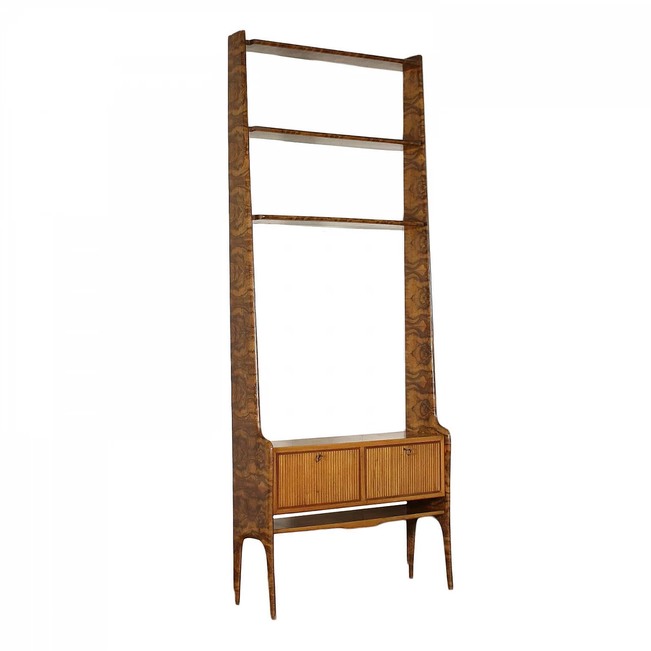 Bookcase in walnut and briarwood, 50s 1239033
