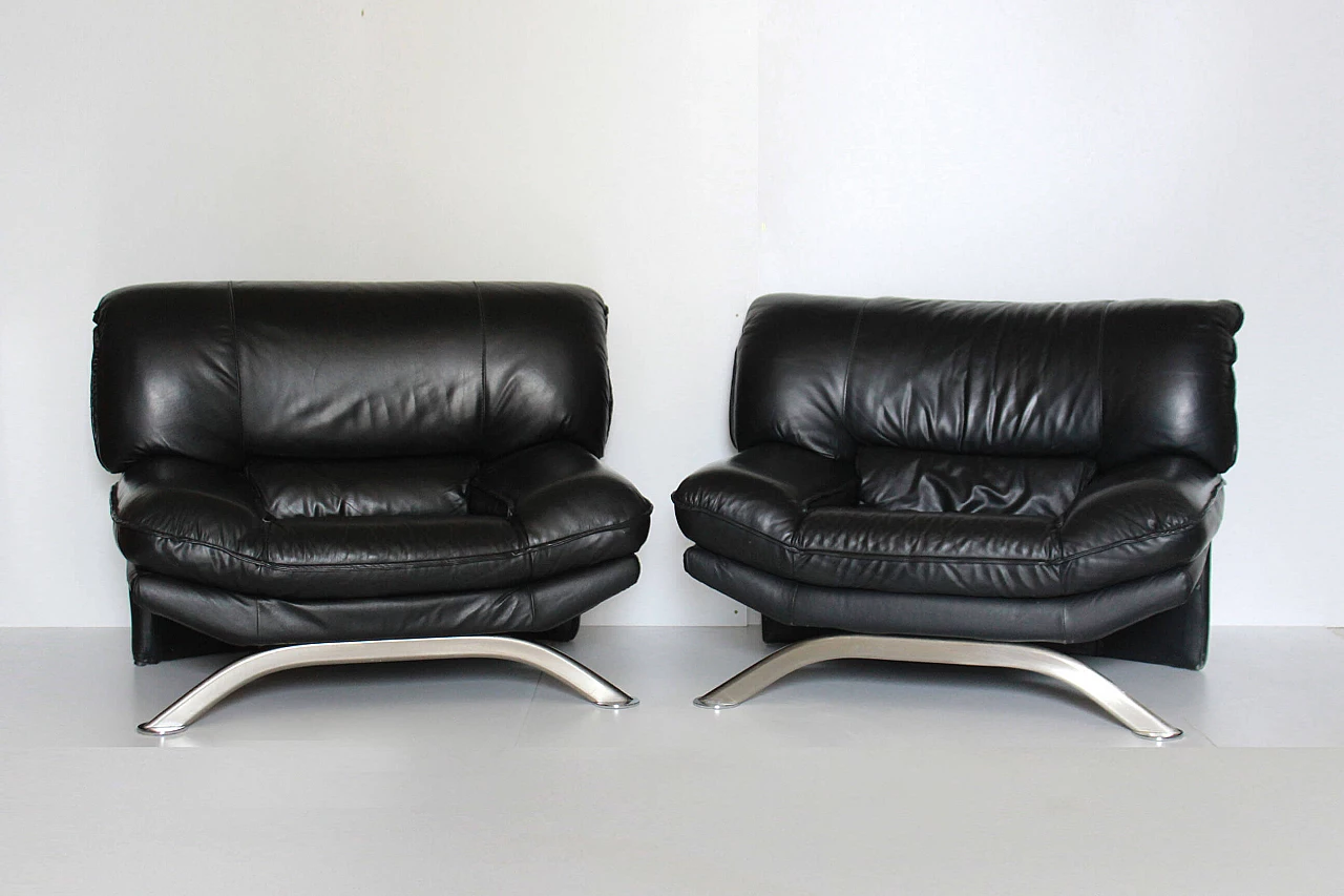 Leather armchairs, 80s 1239132