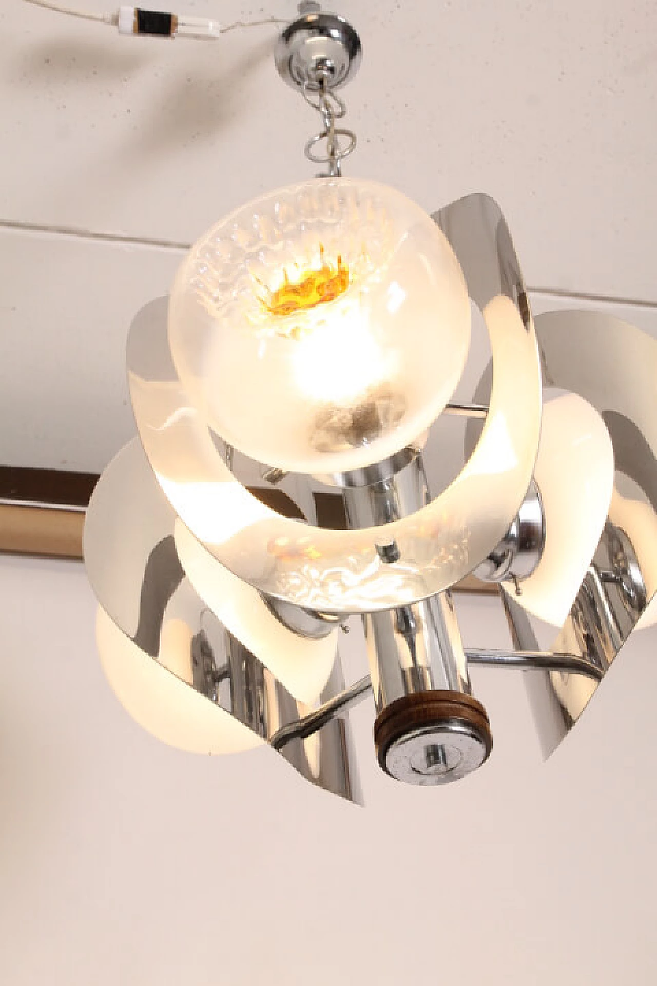 Lampadario Mazzega a tre luci in vetro di Murano, anni '70 1239172