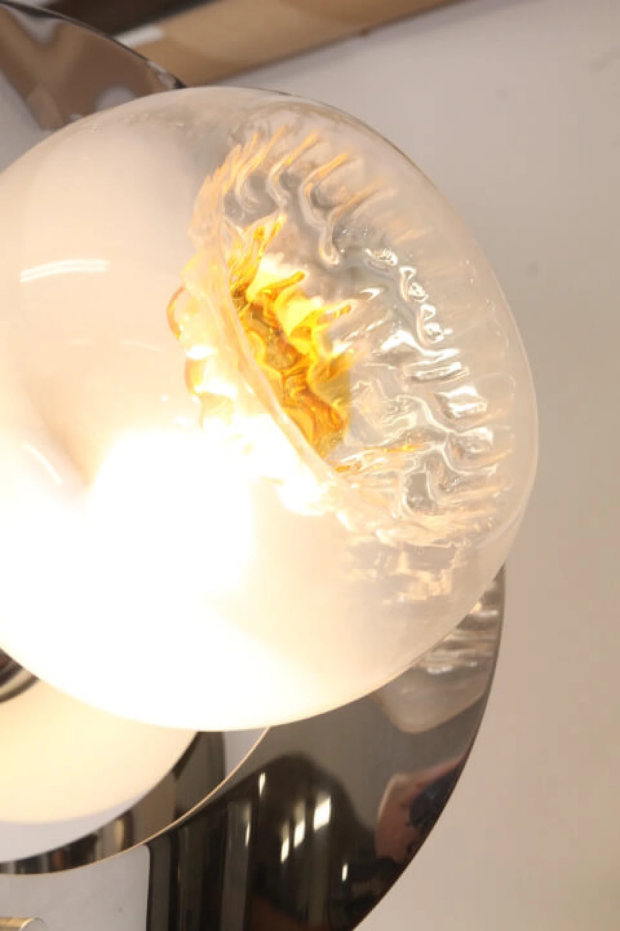 Lampadario Mazzega a tre luci in vetro di Murano, anni '70 1239175