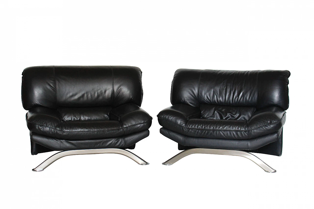 Leather armchairs, 80s 1239192