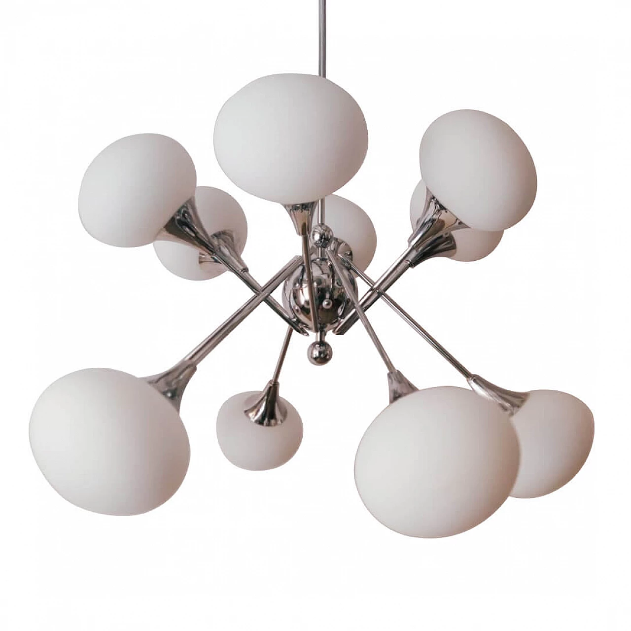 Chandelier Sputnik with 12 chrome-plated lights, 60s 1239471